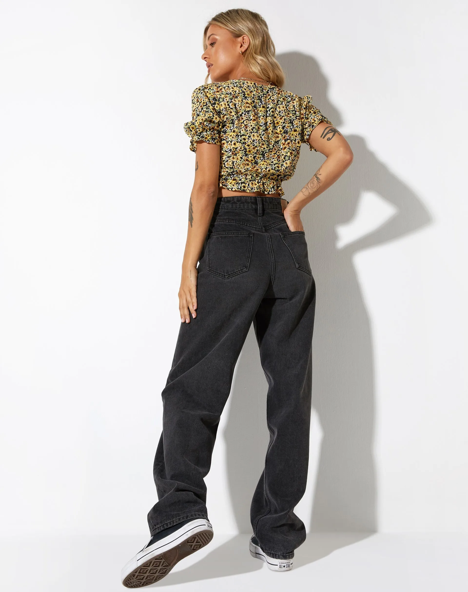 Aley Top in Spring Ditsy Yellow sold by Motel Rocks product image thumbnail 5