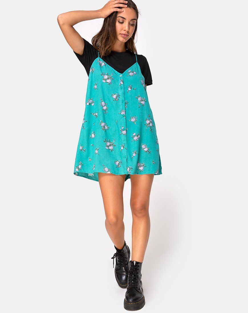 Sanna Slip Dress in Soi Rose Green sold by Motel Rocks product image thumbnail 3