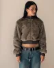 Lovina Jacket in Brown Faux Fur sold by Motel Rocks