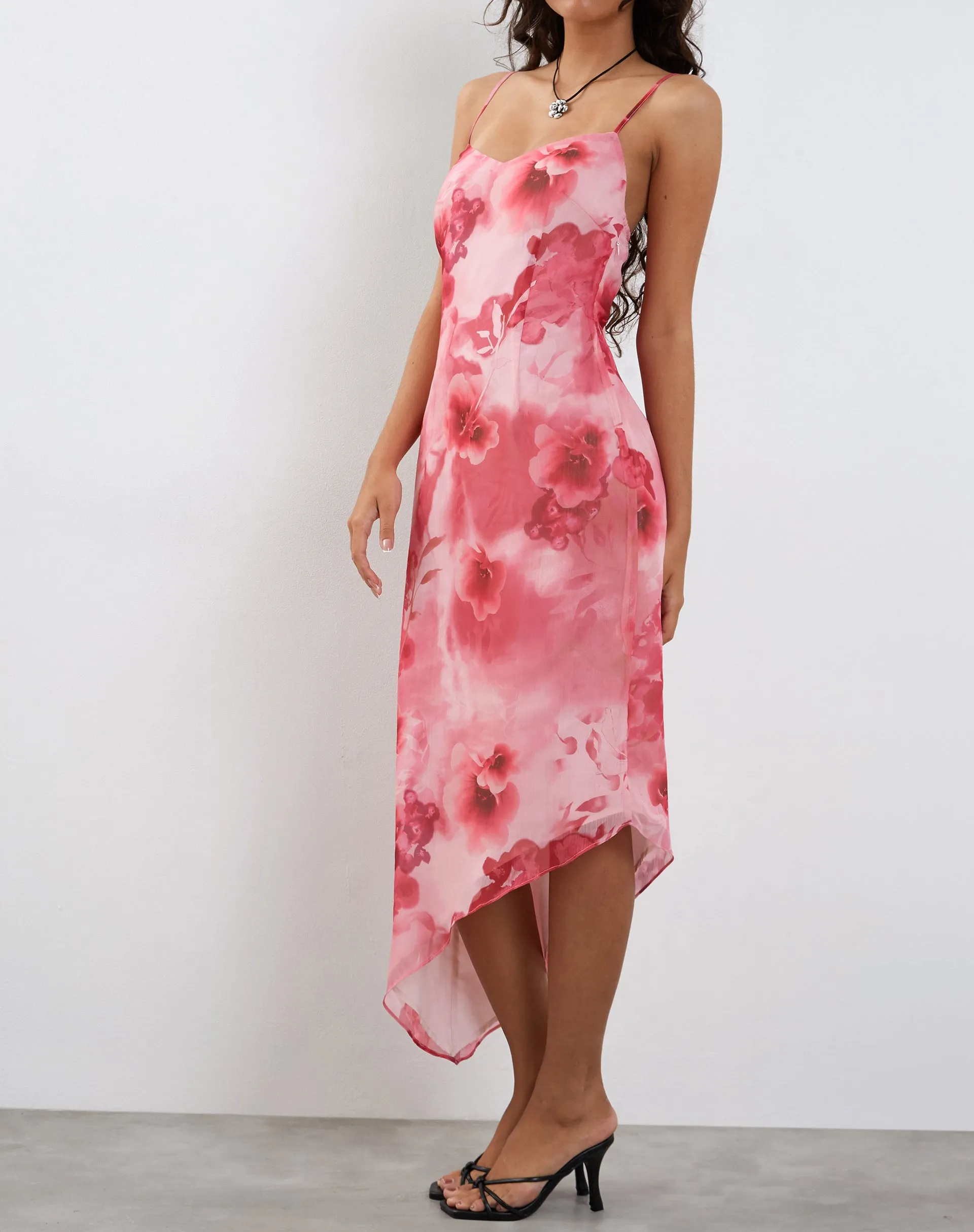 Preston Midi Dress in Watercolour Floral Pink sold by Motel Rocks product image thumbnail 2
