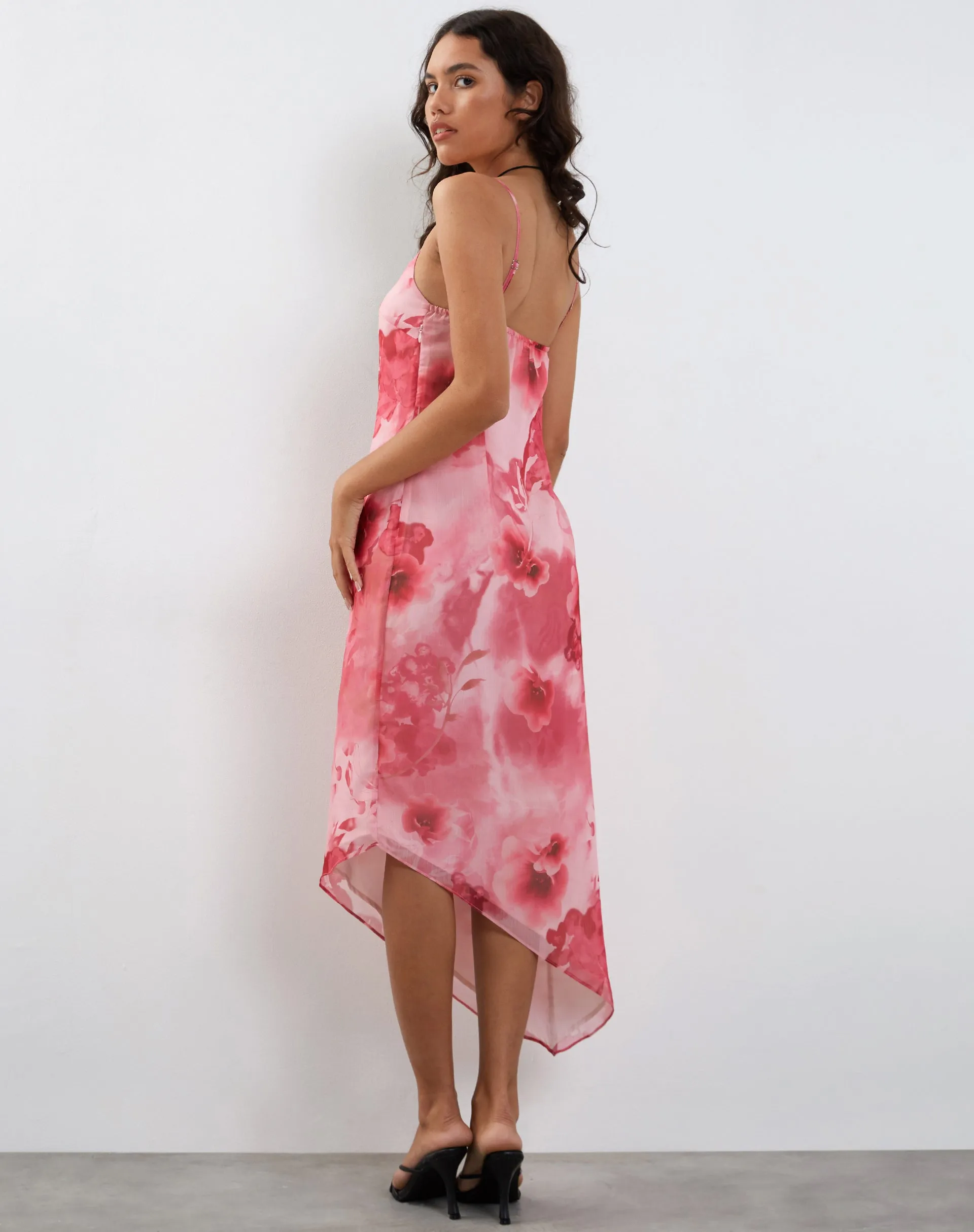 Preston Midi Dress in Watercolour Floral Pink sold by Motel Rocks product image thumbnail 5