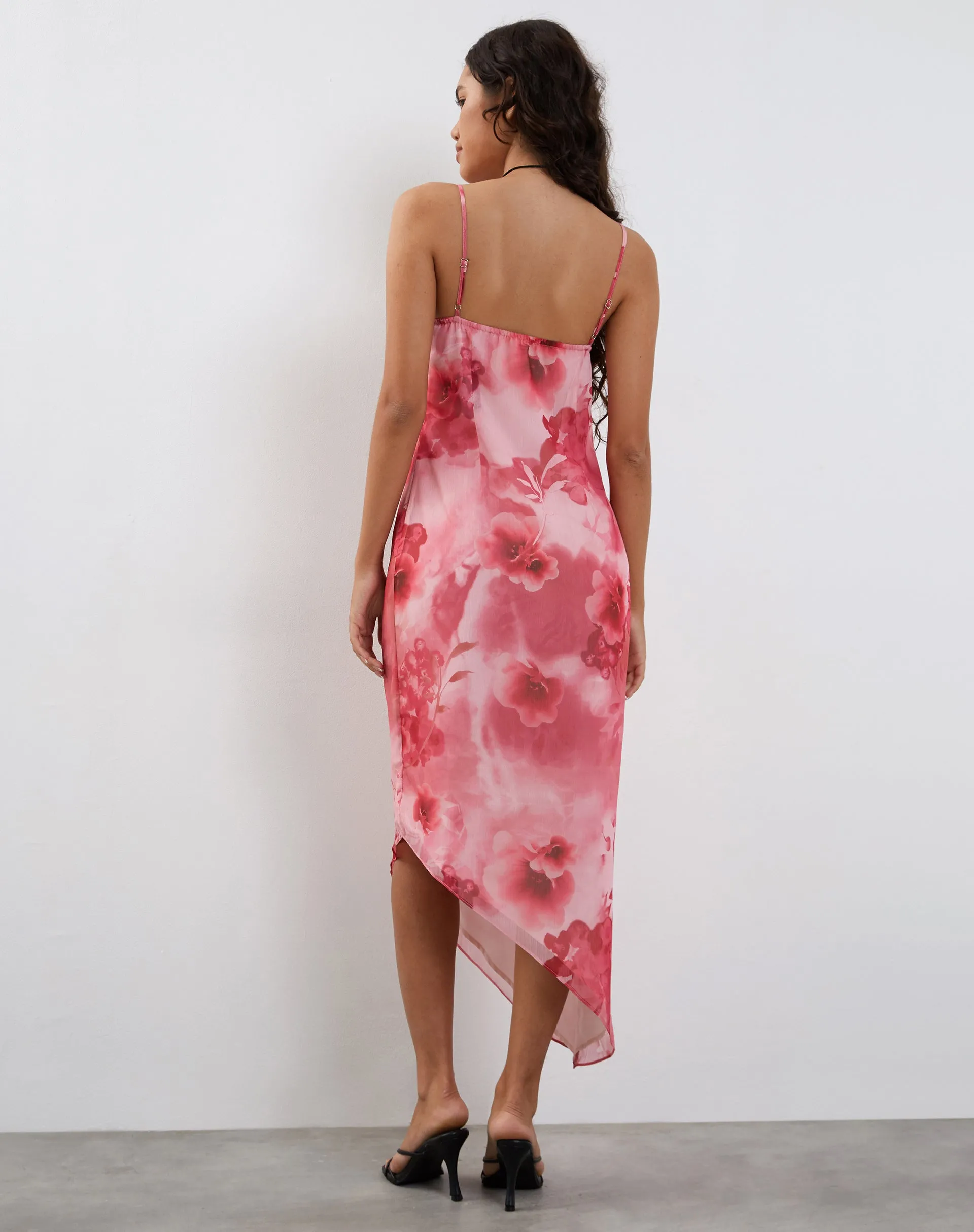 Preston Midi Dress in Watercolour Floral Pink sold by Motel Rocks product image thumbnail 4