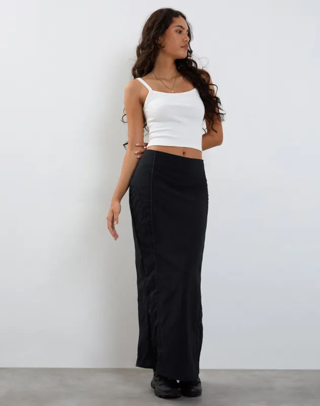 Skyla Maxi Skirt in Charcoal sold by Motel Rocks