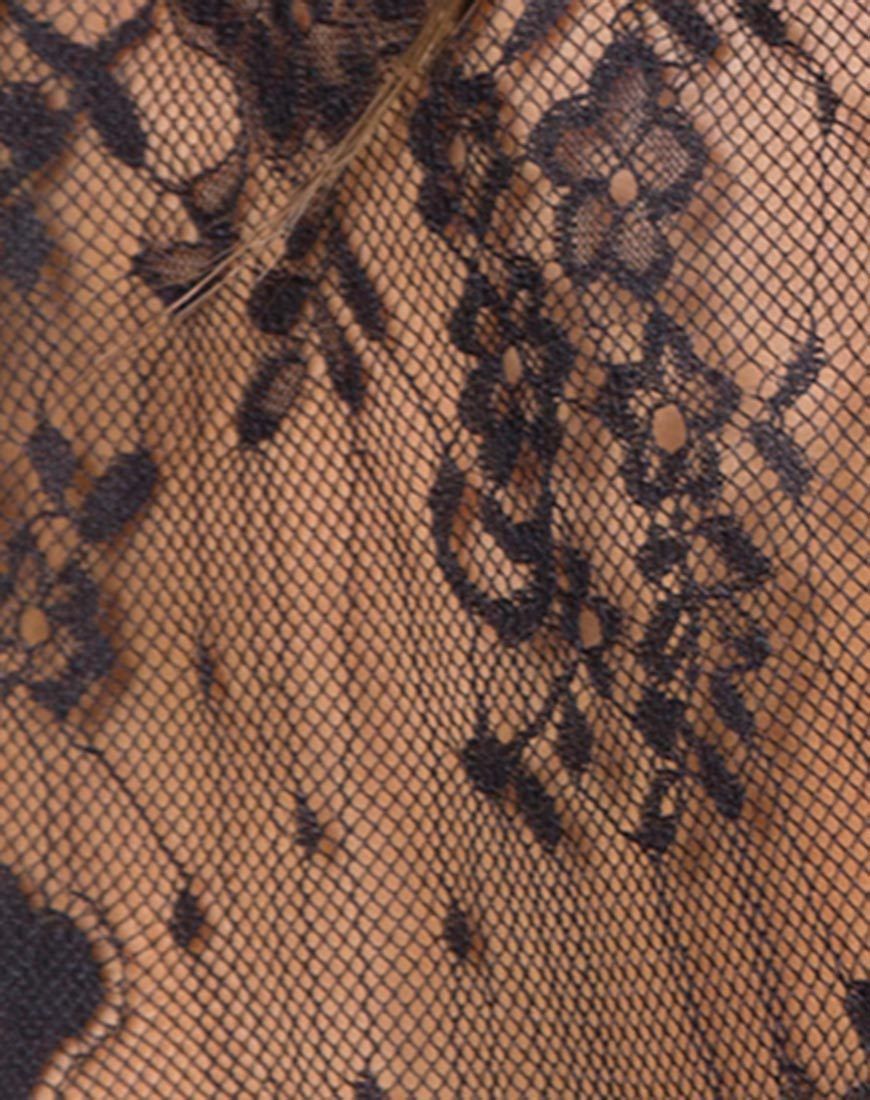 Lahela High Neck Top in Floral Eyelash Lace Black sold by Motel Rocks product image thumbnail 5