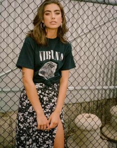Saika Midi Skirt in Dark Wild Flower sold by Motel Rocks