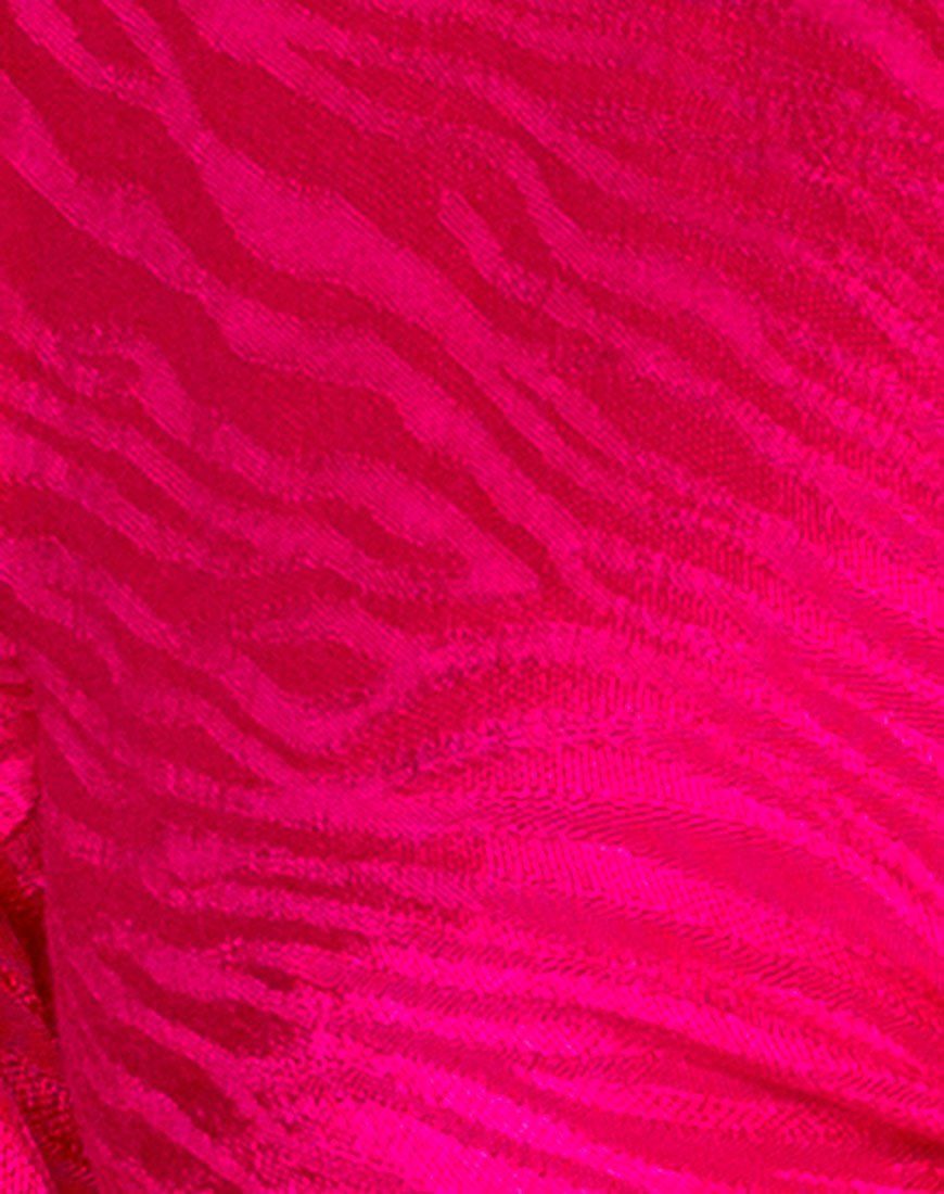 Carina Crop Top in Satin Zebra Fuchsia sold by Motel Rocks product image thumbnail 5