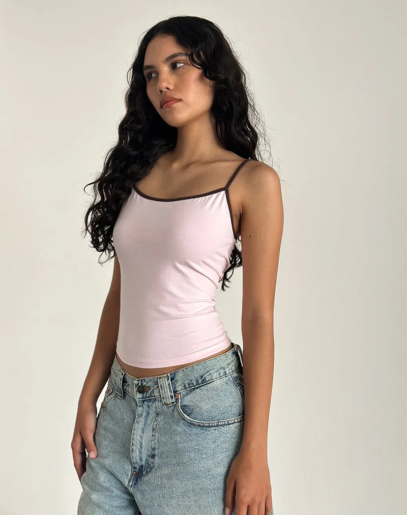 Solani Top in Light Pink with Deep Mahogany Binding sold by Motel Rocks product image thumbnail 3