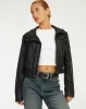 Loviana Jacket in PU Black sold by Motel Rocks
