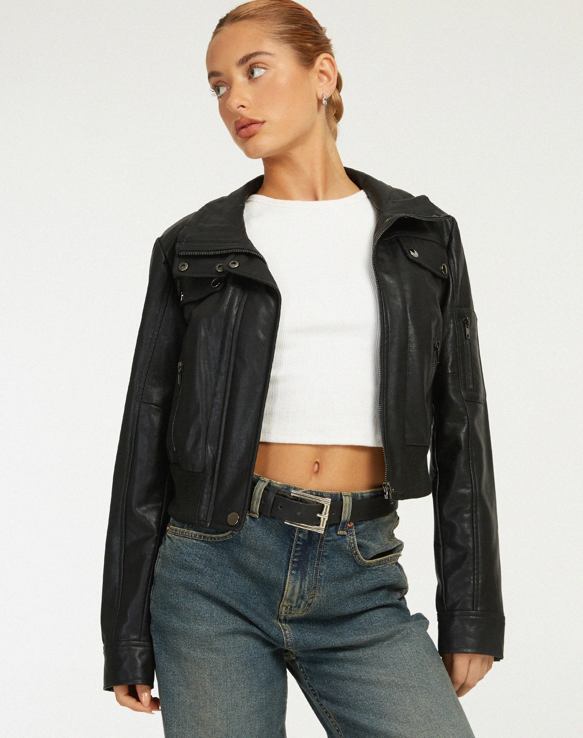 Loviana Jacket in PU Black sold by Motel Rocks product image thumbnail 5