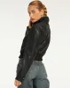 Loviana Jacket in PU Black sold by Motel Rocks