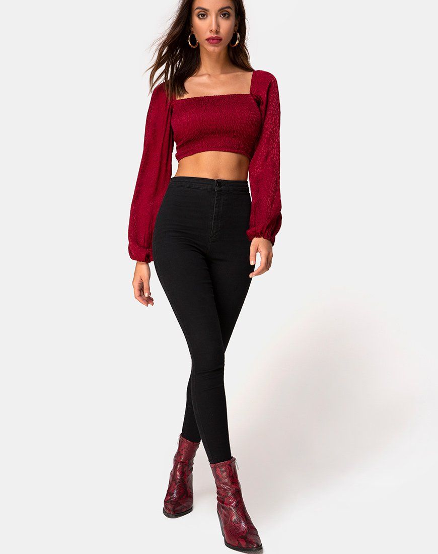 Elina Top in Satin Cheetah Raspberry sold by Motel Rocks product image thumbnail 3