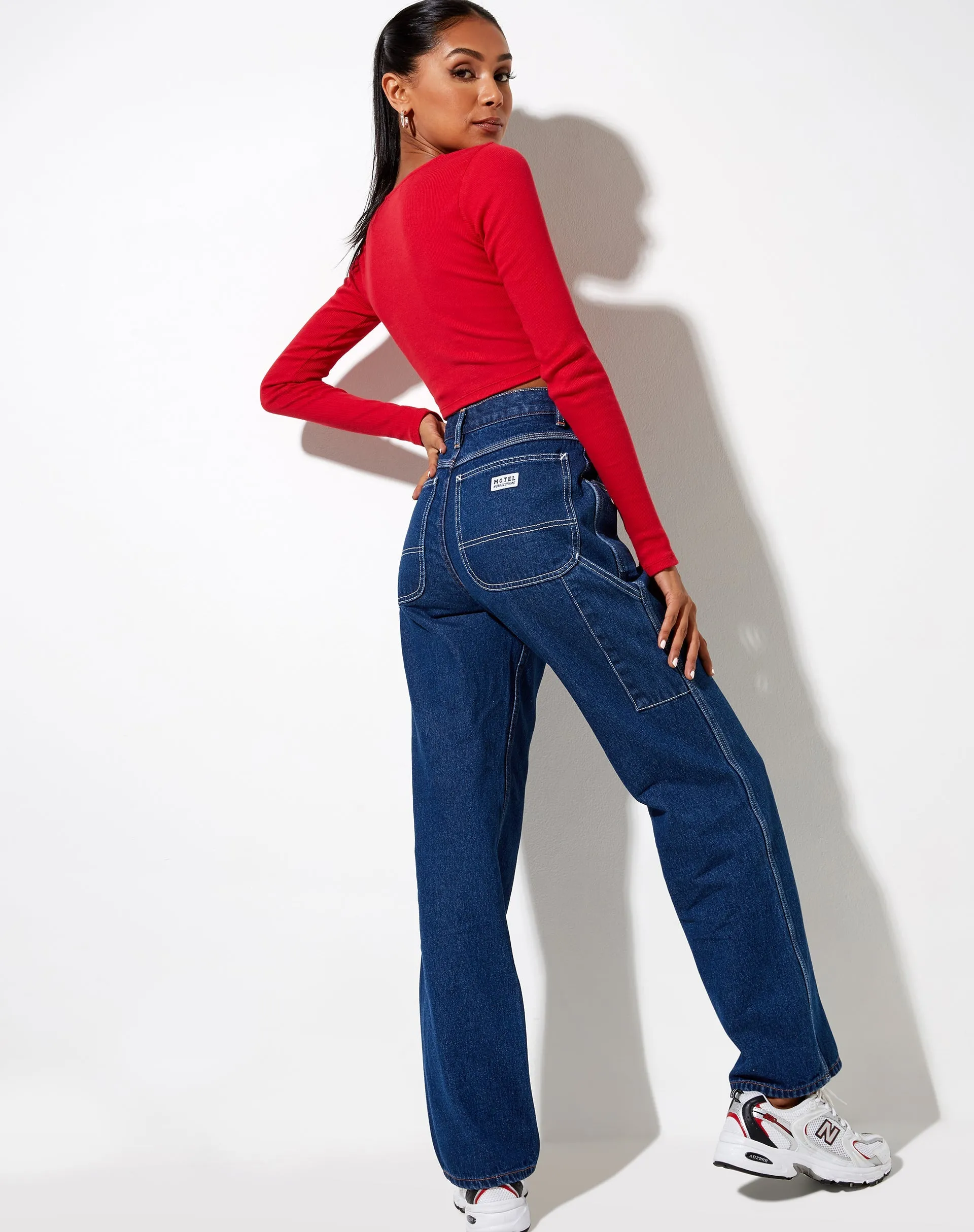 Kaya Crop Top in Rib Racing Red sold by Motel Rocks product image thumbnail 4