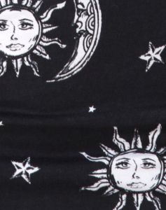 Kini Crop Top in Sun Moon Stars BW sold by Motel Rocks