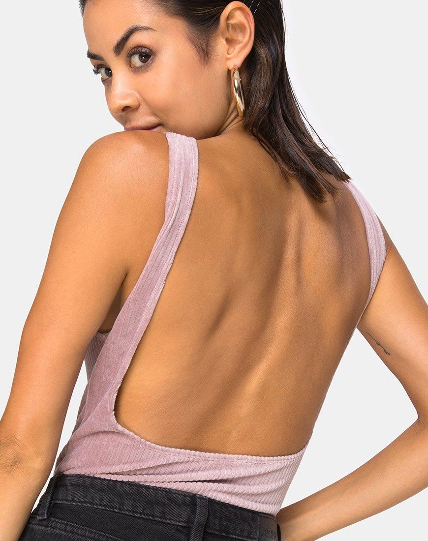 Yora Bodice in Velvet Rib Taupe sold by Motel Rocks product image thumbnail 2