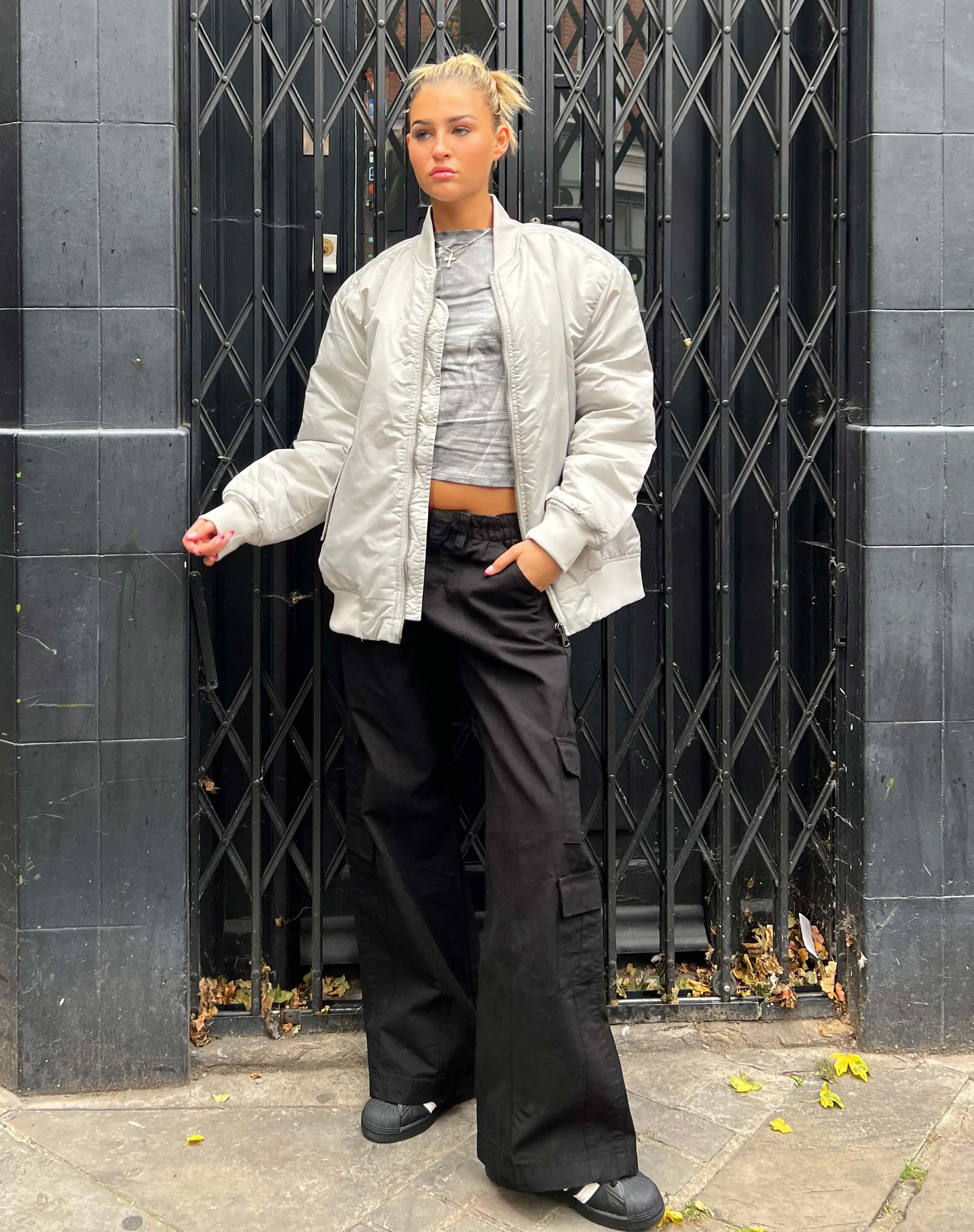 Hansa Cargo Trouser in Black sold by Motel Rocks