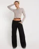 Hansa Cargo Trouser in Black sold by Motel Rocks