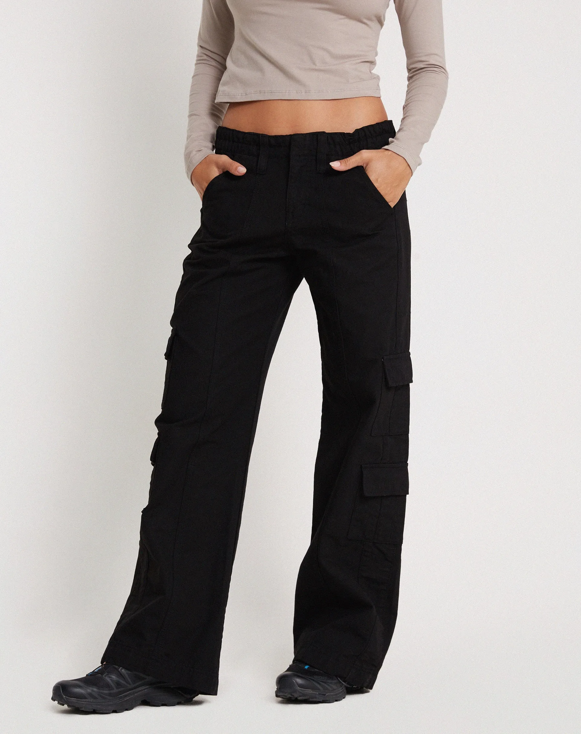 Hansa Cargo Trouser in Black sold by Motel Rocks product image thumbnail 2