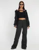 Blair Cargo Trousers in Dark Grey sold by Motel Rocks
