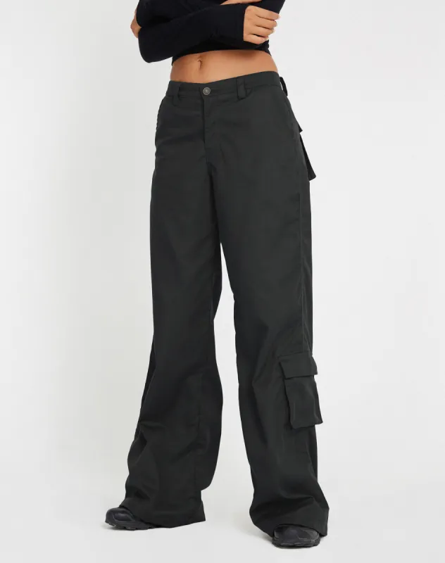 Blair Cargo Trousers in Dark Grey sold by Motel Rocks