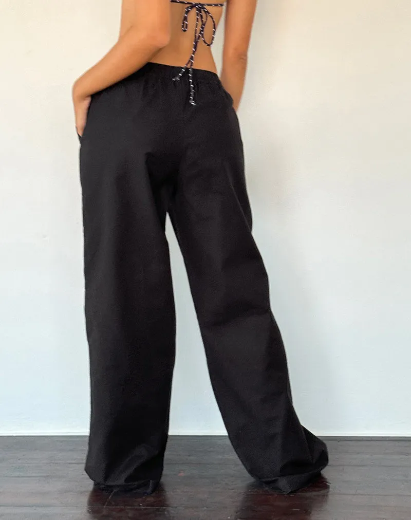 Wasic Wide Leg Trouser in Black sold by Motel Rocks product image thumbnail 4