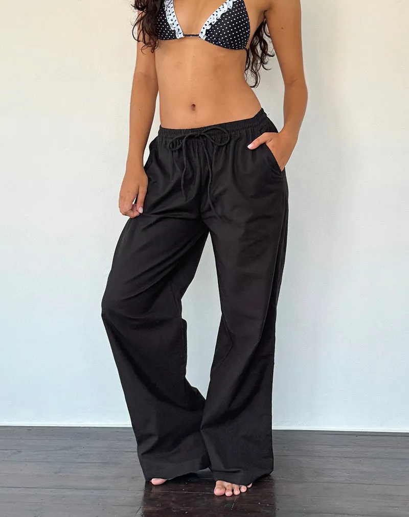 Wasic Wide Leg Trouser in Black sold by Motel Rocks product image thumbnail 3