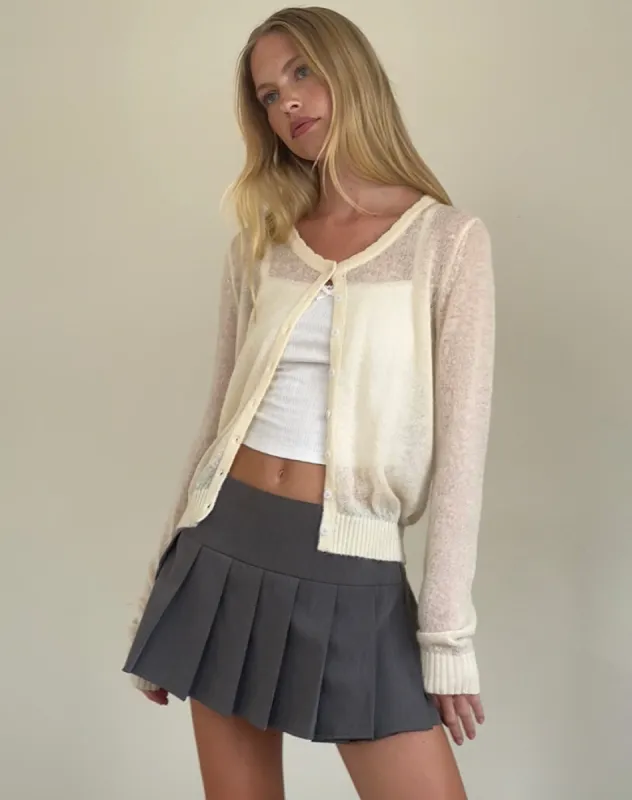 Solana Light Knit Cardigan in Ivory made by Motel Rocks