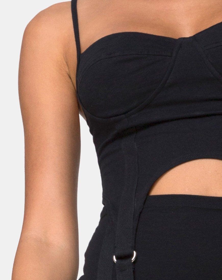 Laing Crop Top in Lycra Black sold by Motel Rocks product image thumbnail 5