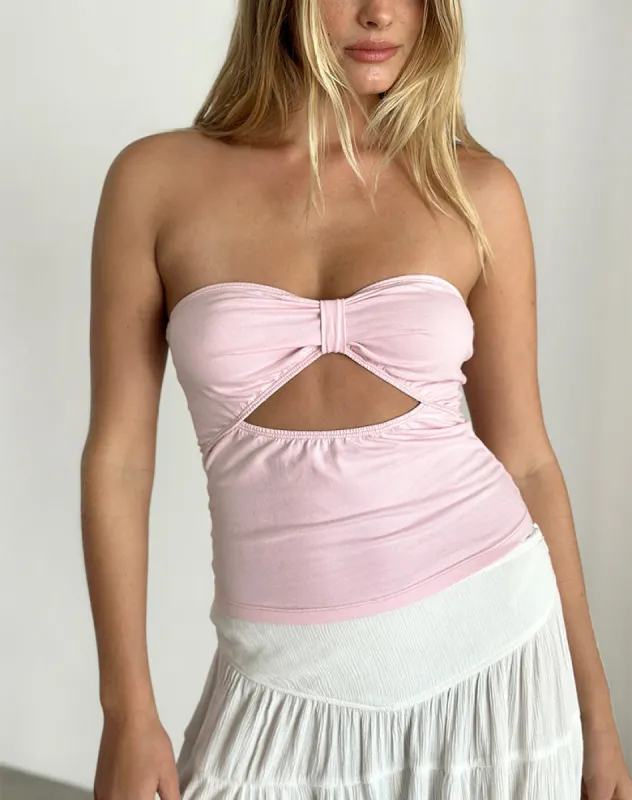 Tifose Twist Front Top in Light Pink sold by Motel Rocks