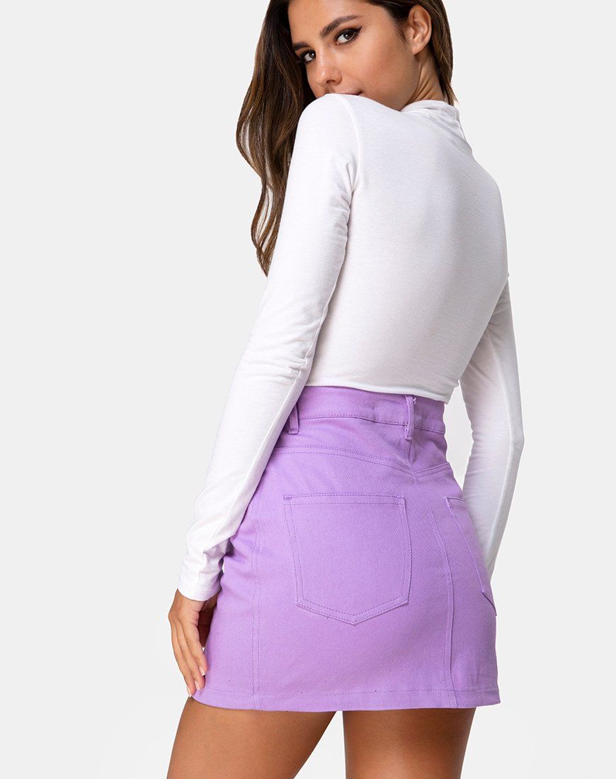 Mini Broomy Skirt in Lilac sold by Motel Rocks product image thumbnail 2