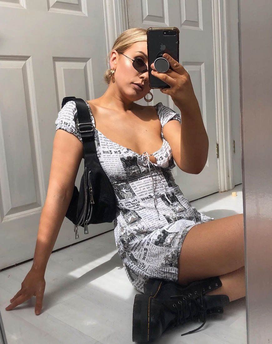 Gaval Mini Dress in Tarot sold by Motel Rocks