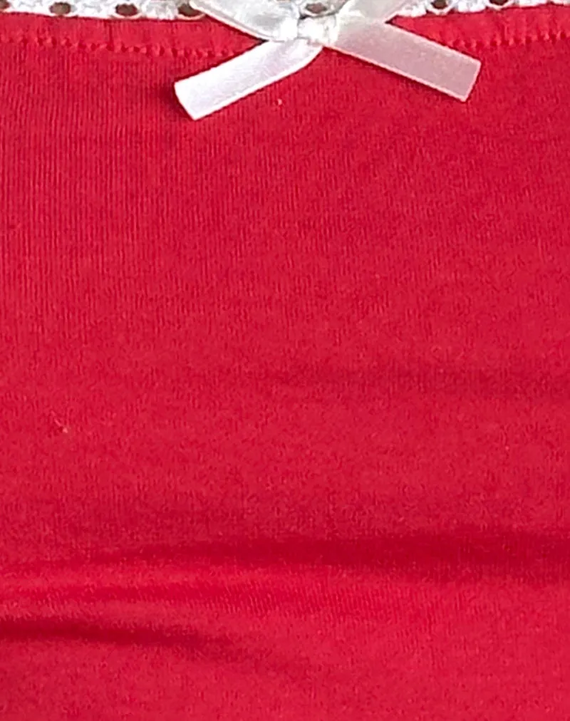 Suna Vest Top in Tango Red with Ivory Trim sold by Motel Rocks product image thumbnail 5