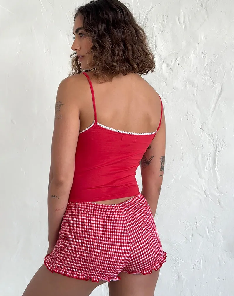 Suna Vest Top in Tango Red with Ivory Trim sold by Motel Rocks product image thumbnail 4