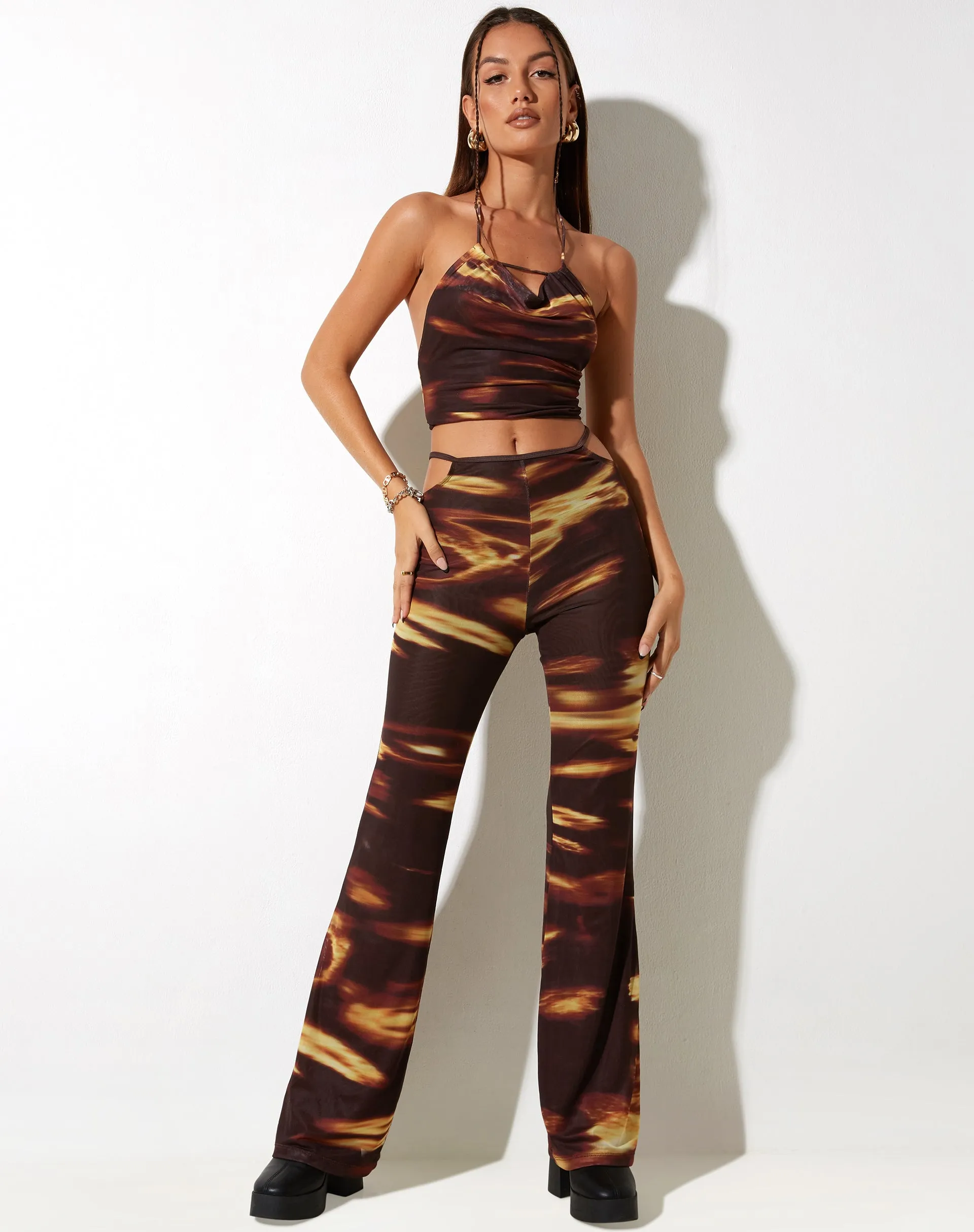 Salet Crop Top in Bleach Drip sold by Motel Rocks product image thumbnail 4