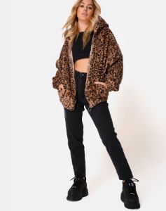 Emerson Jacket in Leopard Brown sold by Motel Rocks