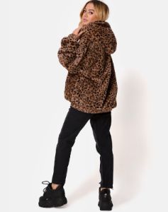 Emerson Jacket in Leopard Brown sold by Motel Rocks