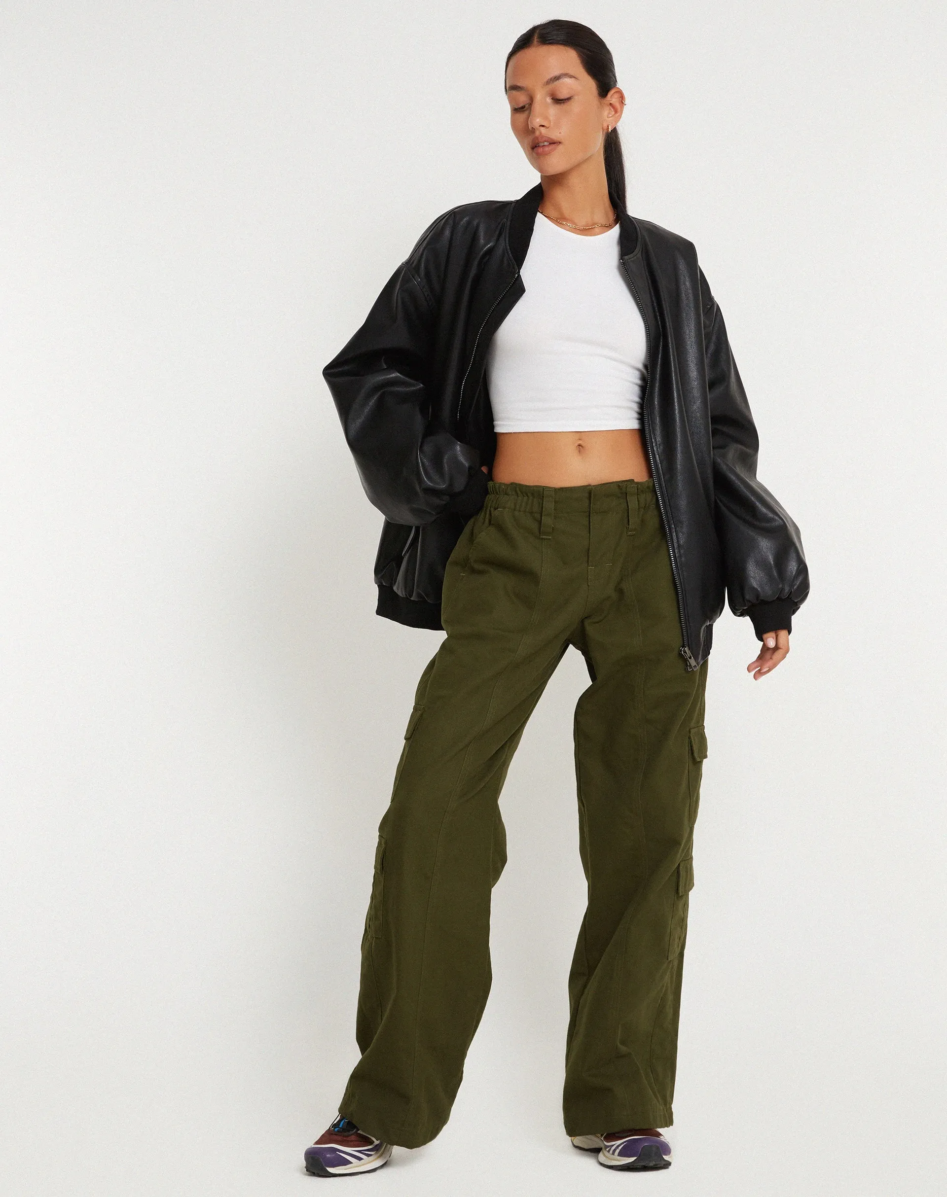 Hansa Cargo Trouser in Panama Dark Olive sold by Motel Rocks product image thumbnail 2