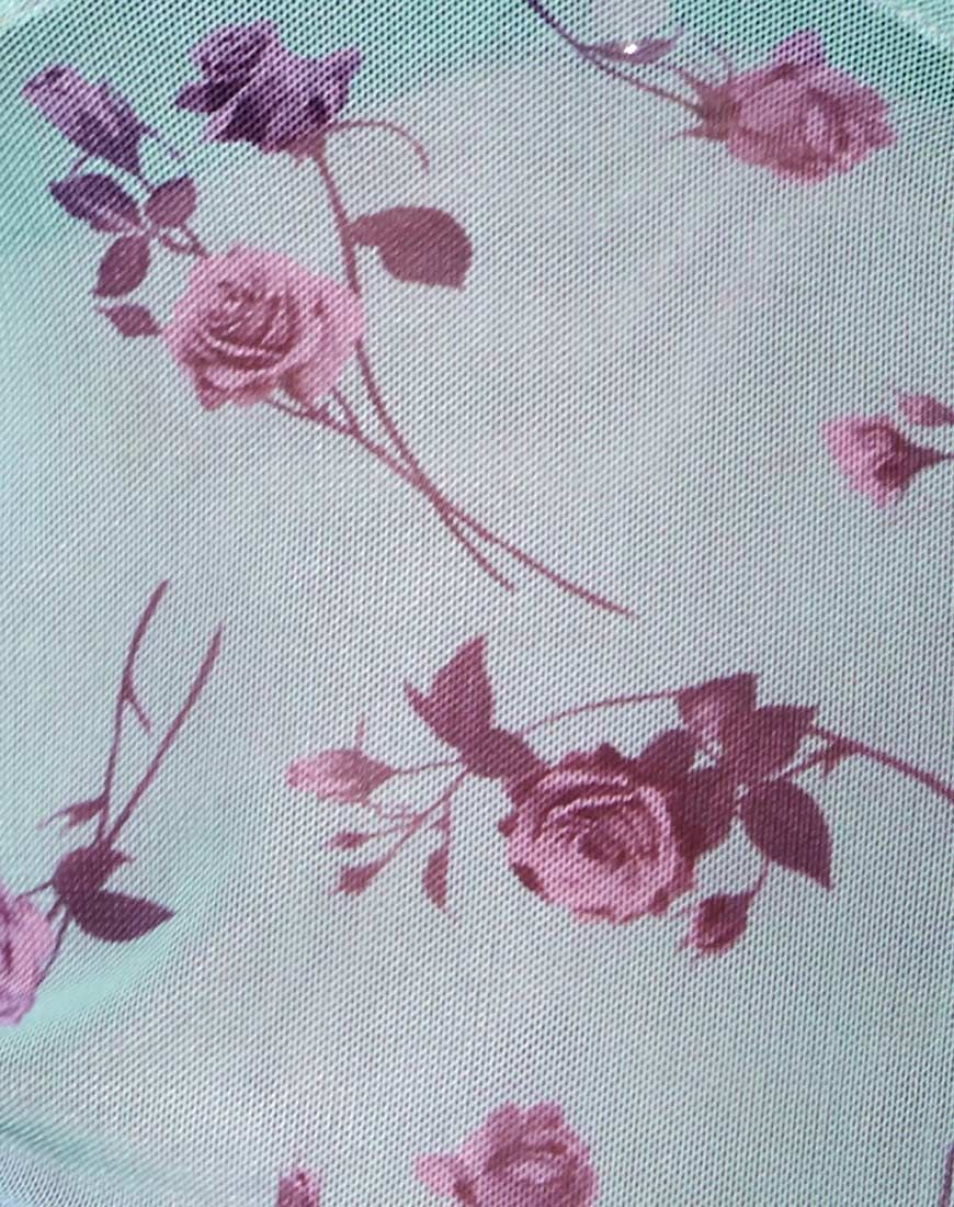 Yenika Crop Top in Lilac Rose Khaki with Lace sold by Motel Rocks product image thumbnail 5