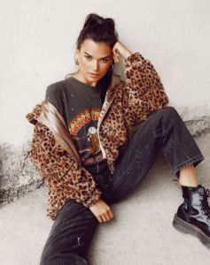 Emerson Jacket in Leopard Brown sold by Motel Rocks