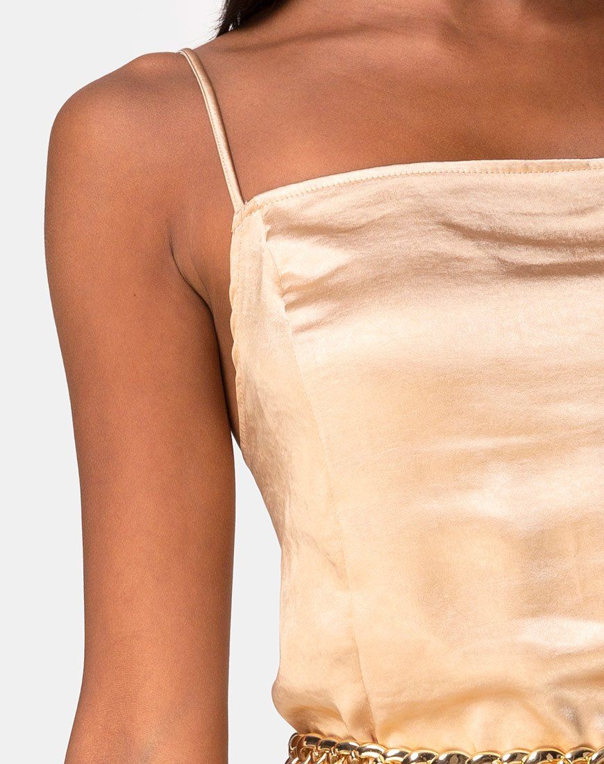 Datista Dress in Satin Gold sold by Motel Rocks product image thumbnail 5