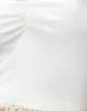Jachai Frill Detail Bandeau Top in Off White sold by Motel Rocks