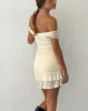 Valory Bardot Mini Dress in Ivory Mesh sold by Motel Rocks