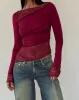 Lucca Long Sleeve Top in Burgundy sold by Motel Rocks