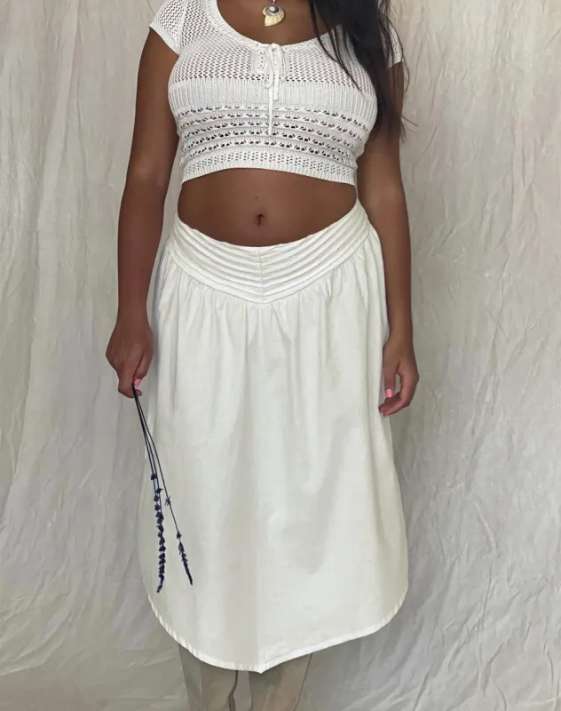 India Midi Skirt in White sold by Motel Rocks
