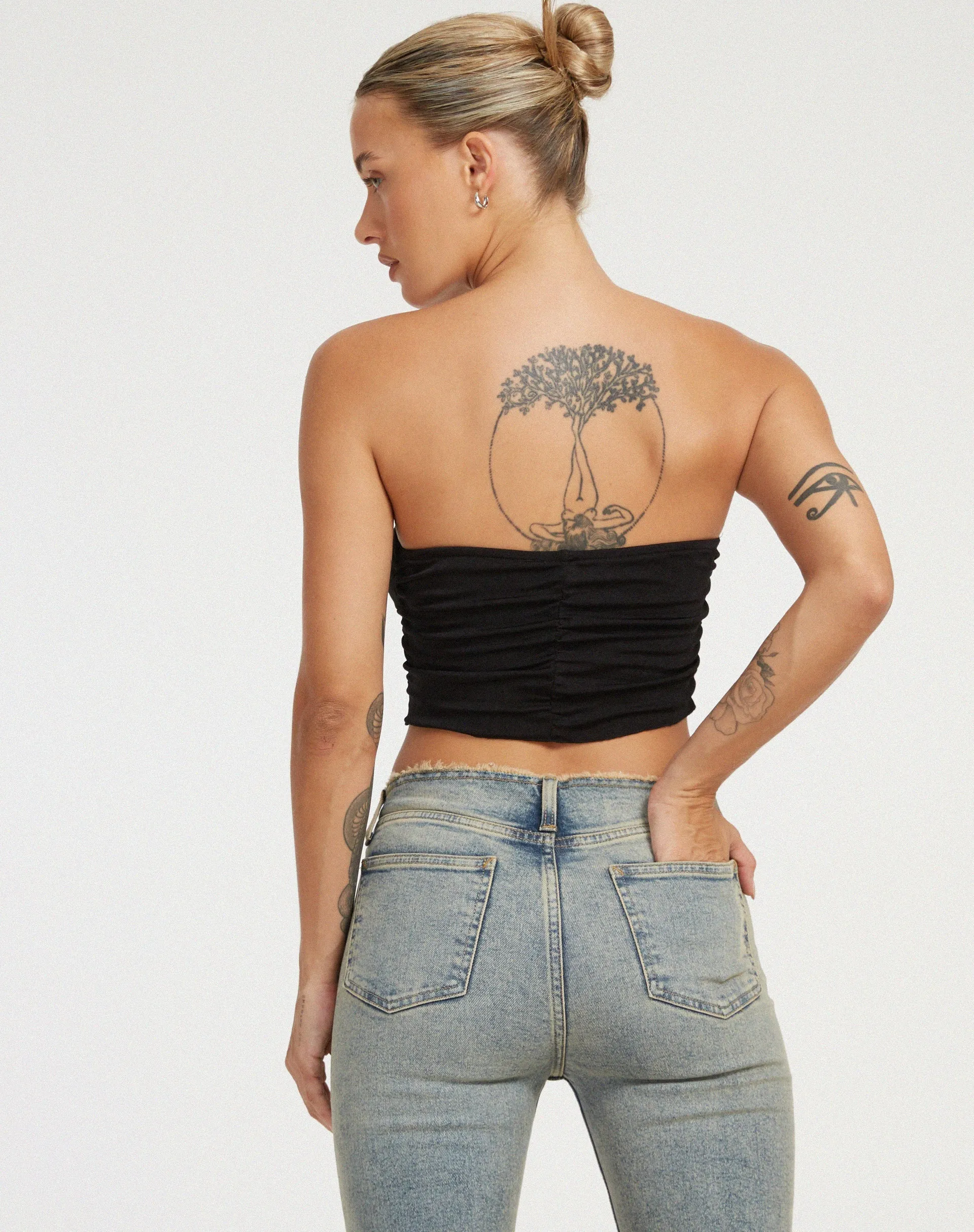 Hankru Bandeau Top in Black sold by Motel Rocks product image thumbnail 2