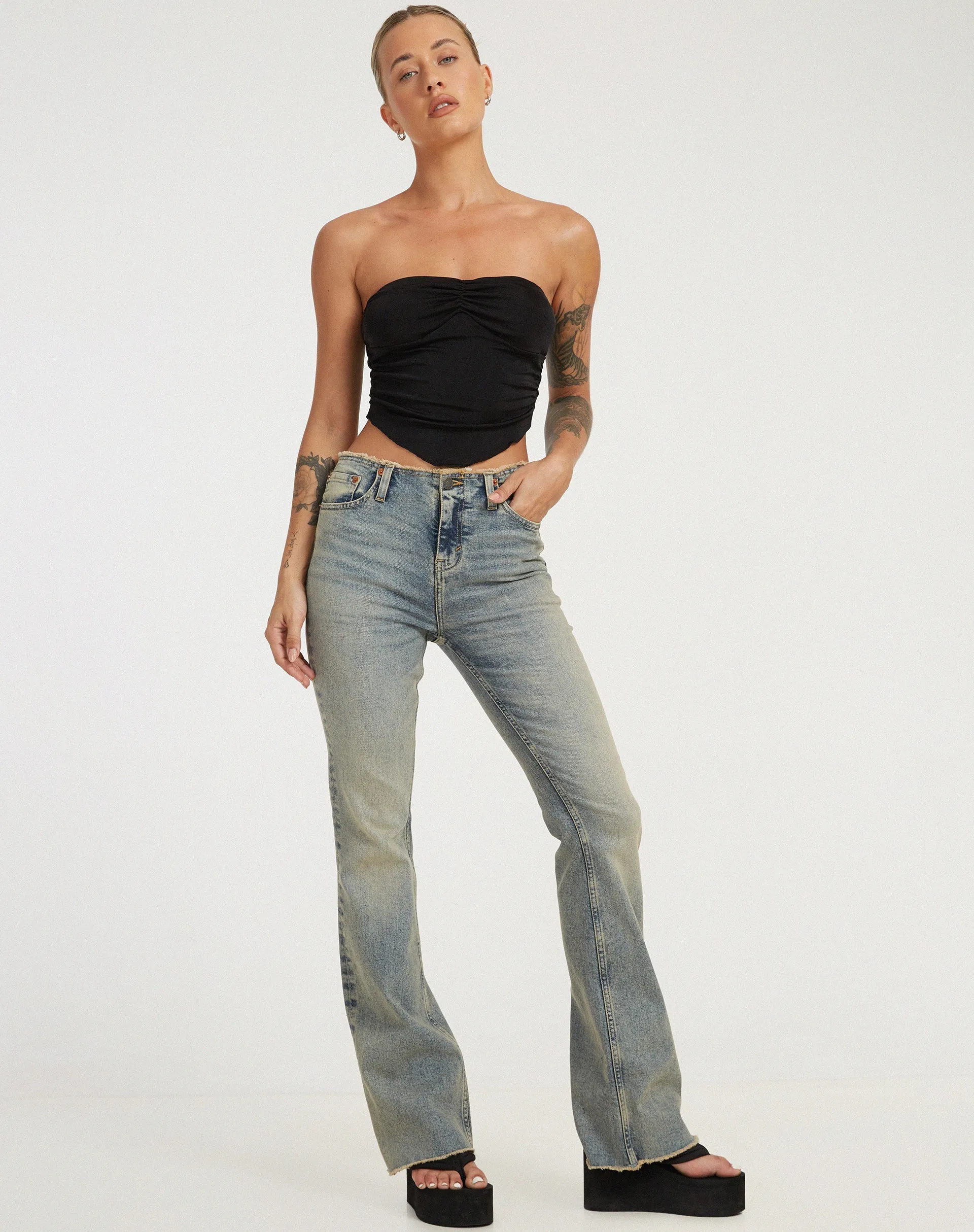 Hankru Bandeau Top in Black sold by Motel Rocks product image thumbnail 3