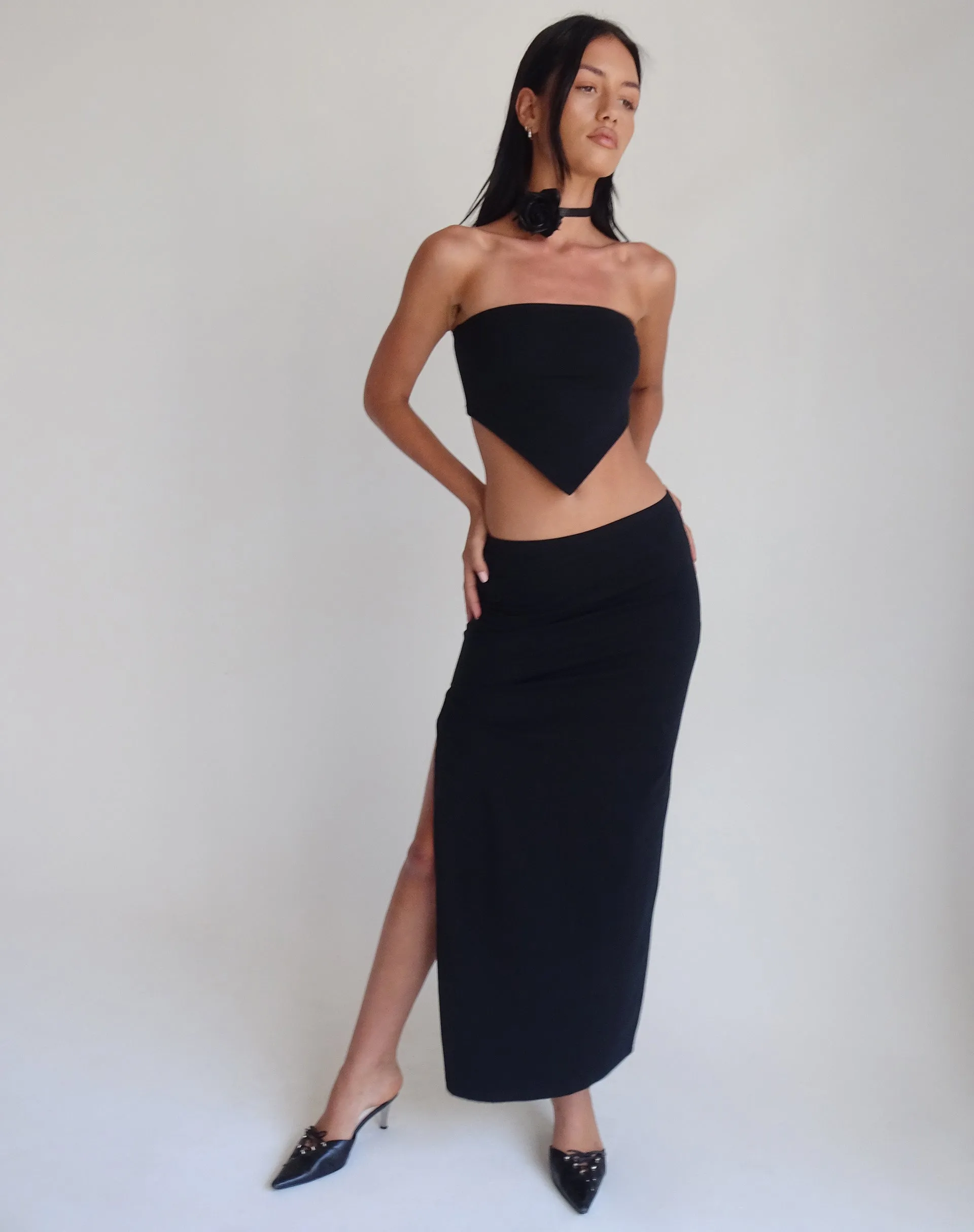 Ladshe Bandeau Top in Lycra Black sold by Motel Rocks product image thumbnail 3