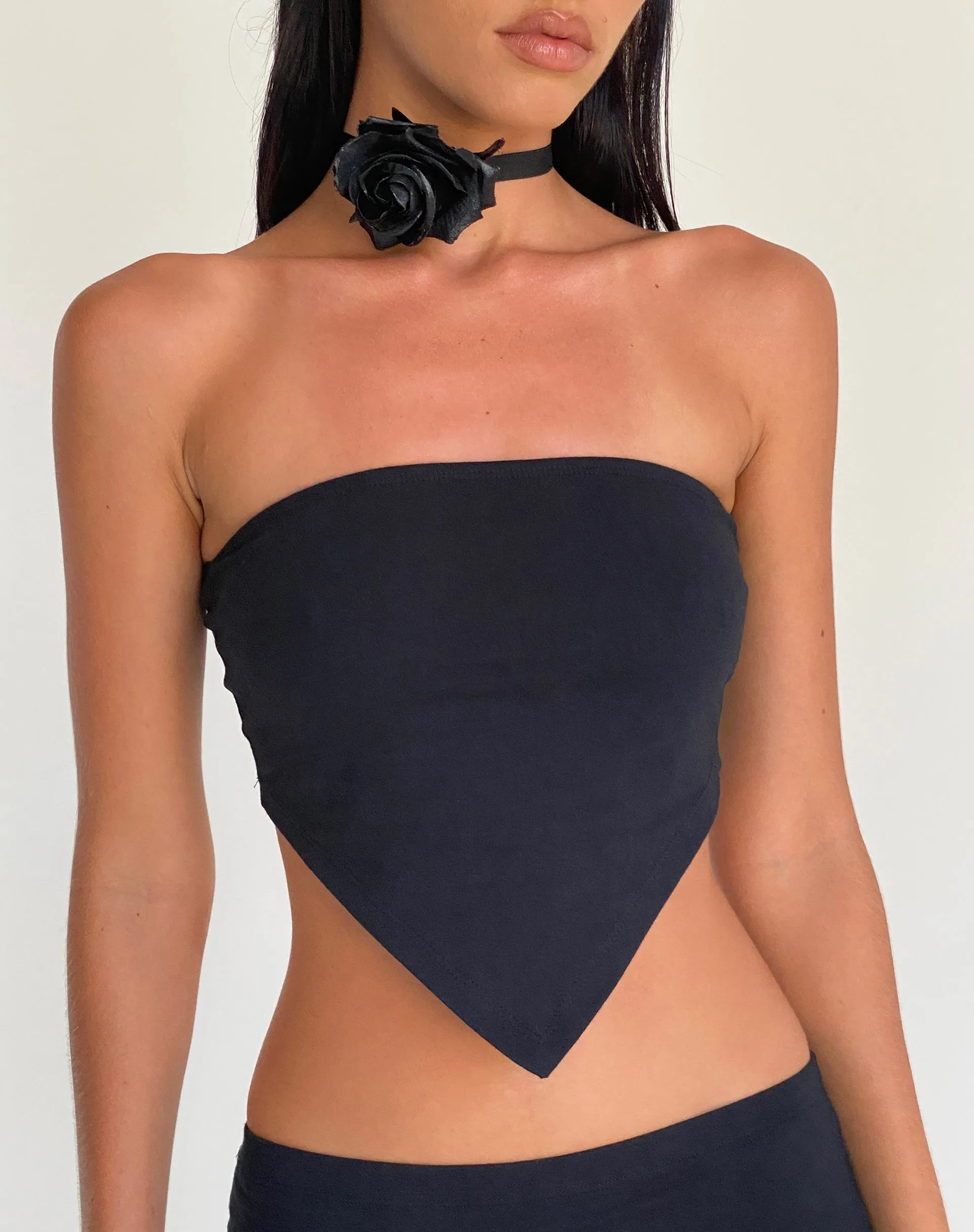 Ladshe Bandeau Top in Lycra Black sold by Motel Rocks product image thumbnail 2
