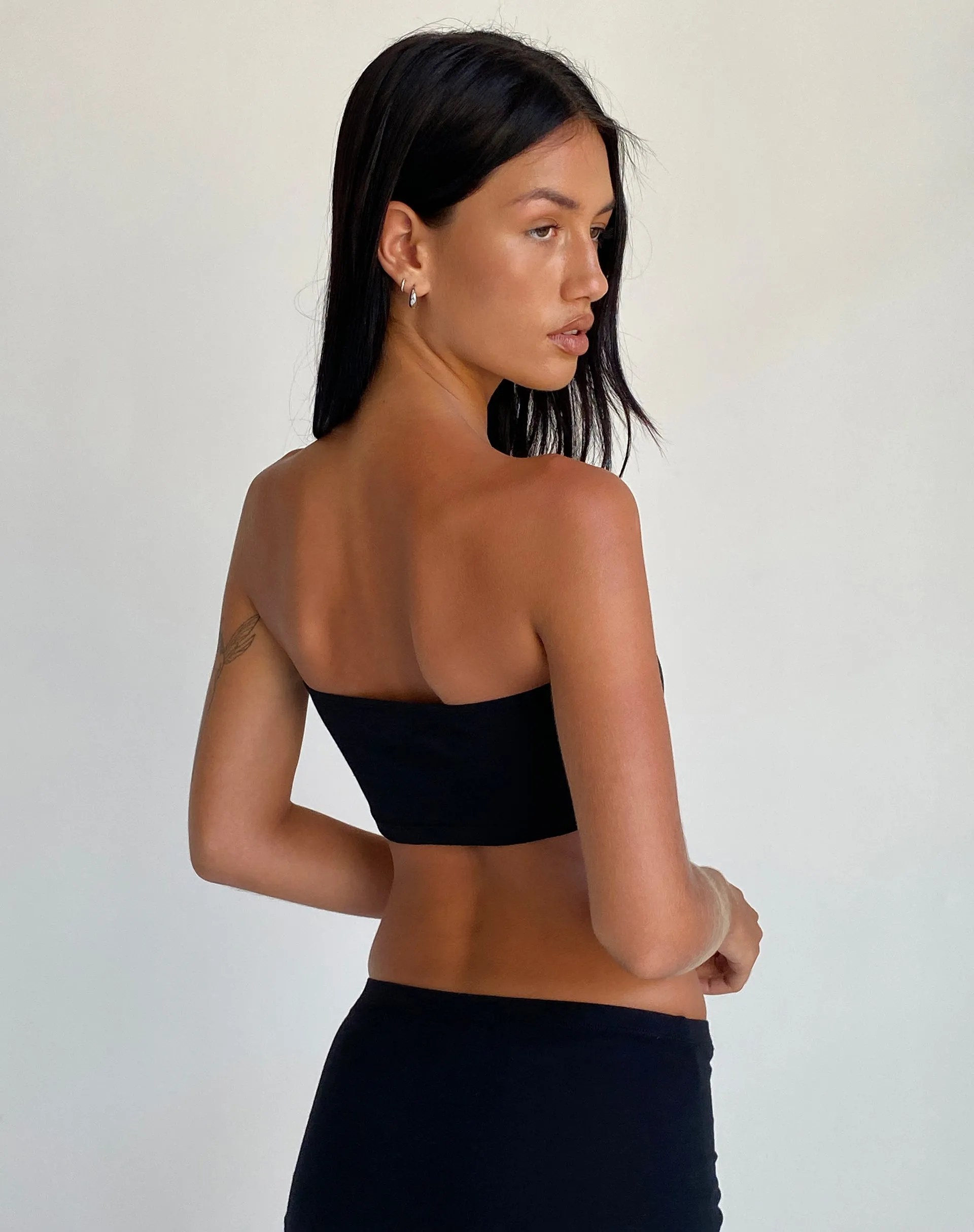 Ladshe Bandeau Top in Lycra Black sold by Motel Rocks product image thumbnail 4
