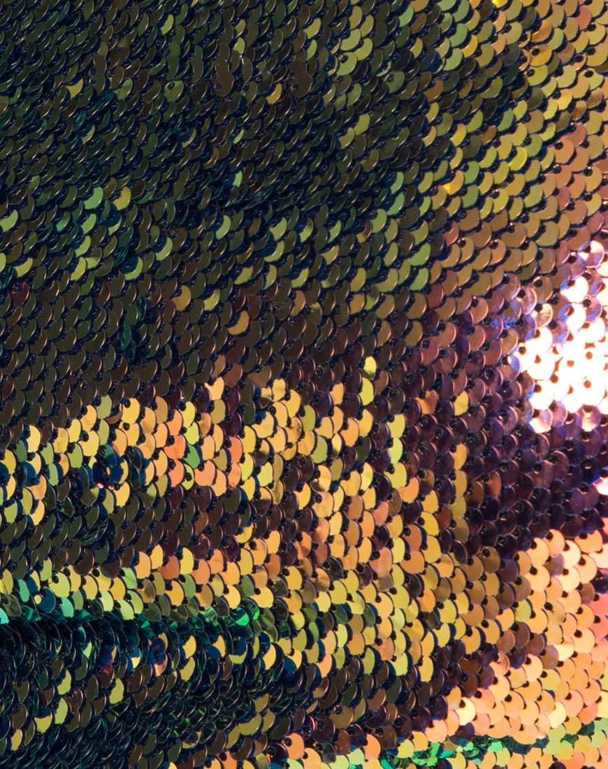 Kingsley Crop Top in Fishcale Sequin Pink Oil sold by Motel Rocks product image thumbnail 5