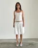 Aristia Midi Skirt in Woven Broderie White sold by Motel Rocks